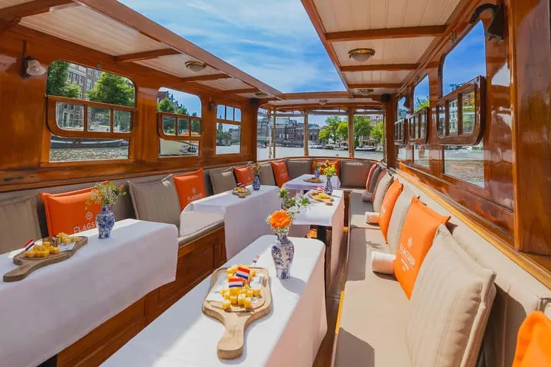 Saloon Boat Cruise with optional Cheese & Wine — a day cruise from Amsterdam